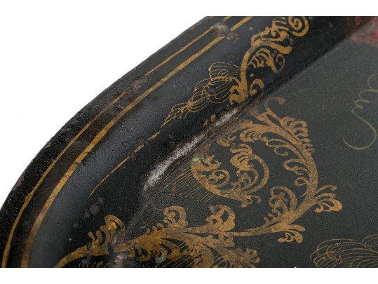 Fine Early 19th Century Floral Decorated Tole Tray 