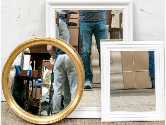 Delightful Group Of Three Framed Mirrors