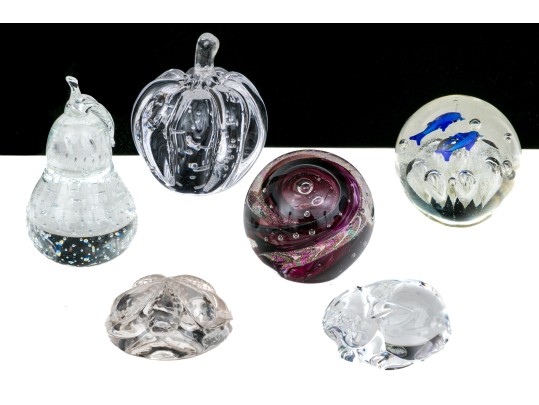Collection Of Six Vintage Glass And Crystal Items