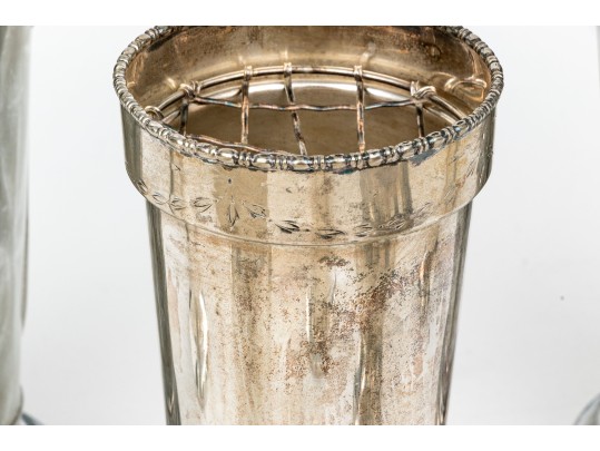 Collection Of Nine Vintage Silverplate Vases