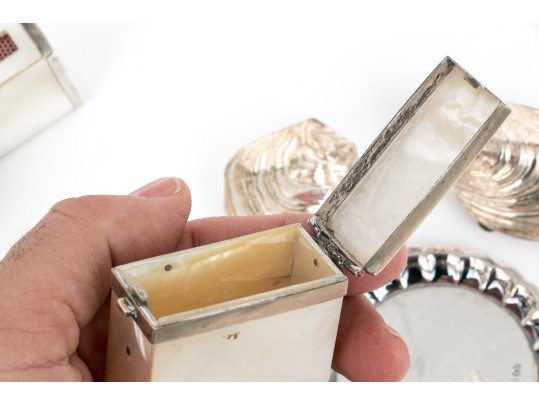 Collection Of Twelve Small Vintage Table Top Items With Boxes And Pin Dishes 