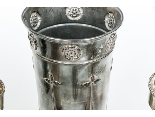 Collection Of Nine Vintage Silverplate Vases