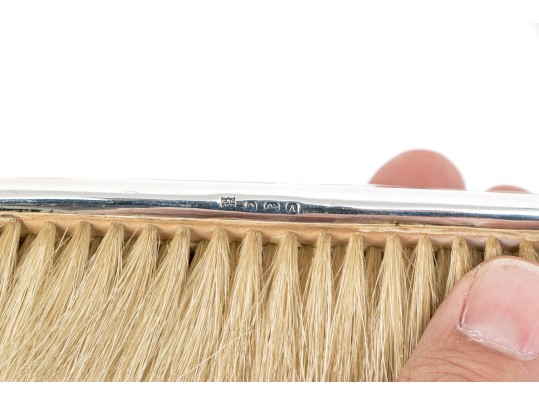 Fine Vintage Assembled Dresser Set With Sterling Silver Mounts 