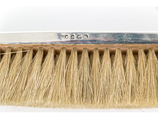 Fine Vintage Assembled Dresser Set With Sterling Silver Mounts 