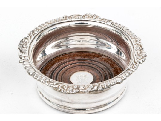 Collection Of Eight Fine Silverplate Wine Bottle Coasters