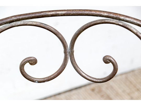 Pair Of Hand Wrought Iron Steel Side Chairs