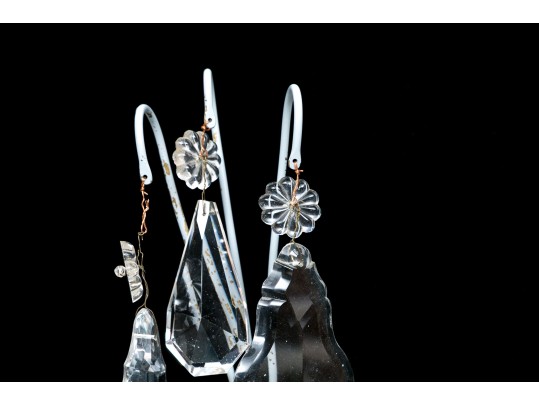 Pair Of Vintage Paint Decorated Metal Sconces