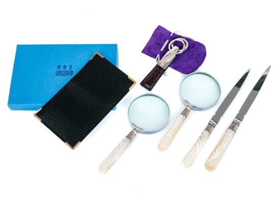 Collection Of Six Fine Vintage Personal And Desk Accessories