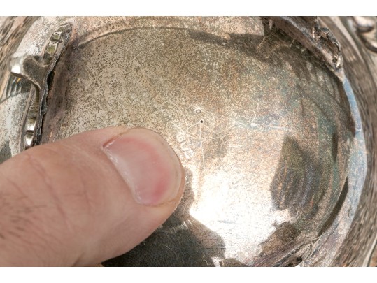 Two Compatible Vintage Egyptian Silver Footed Bowls, 9.87 Ozt. 