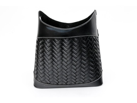 Vintage Black Woven Leather Bucket