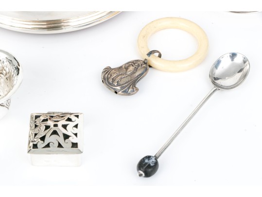 Collection Of Nine Assorted Tabletop Items, Assorted Metals (see Description)