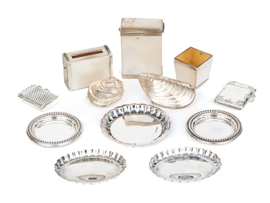 Collection Of Twelve Small Vintage Table Top Items With Boxes And Pin Dishes 