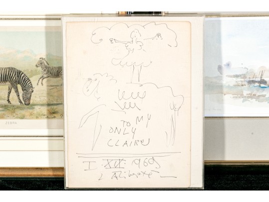 Assembled Collection Of Two Art Works With A Color Print 