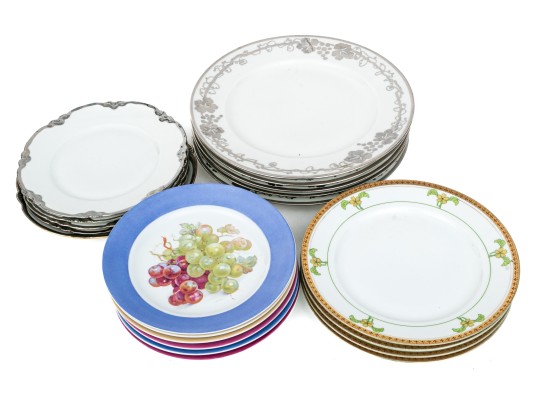 Twenty Piece Assorted Makers Collection Of Plates, In Four Distinct Patterns