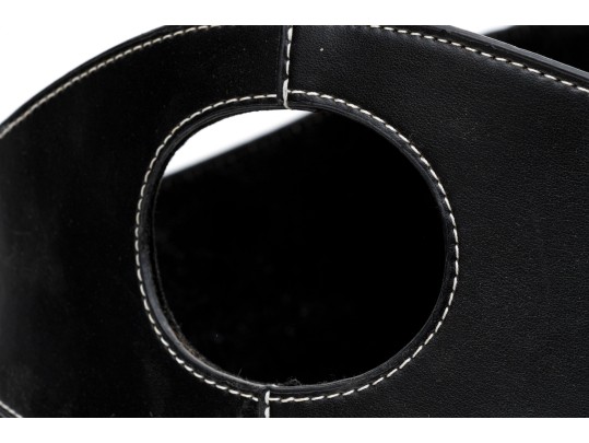 Vintage Black Woven Leather Bucket