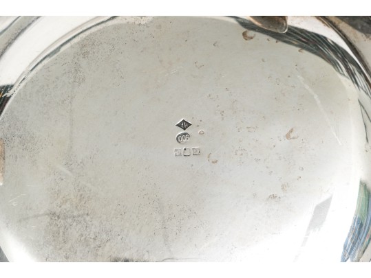 Mid-Century Egyptian .900 Silver Repousse Footed Bowl, 12.39 Ozt.