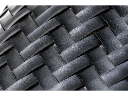 Vintage Black Woven Leather Bucket