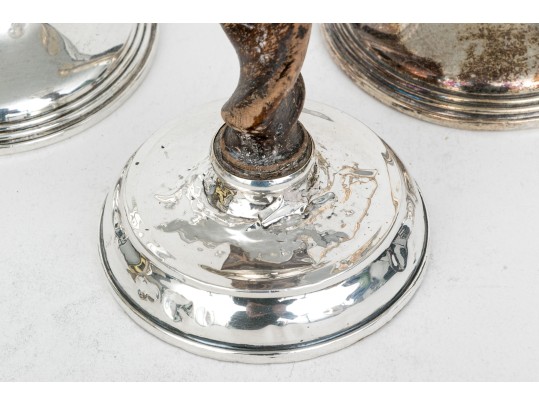 Collection Of Six Vintage Weighted Sterling Silver Candlesticks