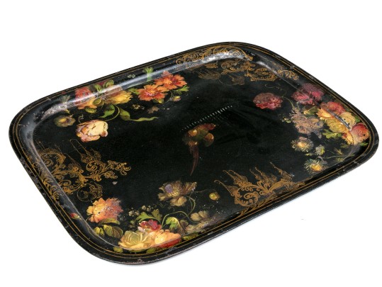 Fine Early 19th Century Floral Decorated Tole Tray 