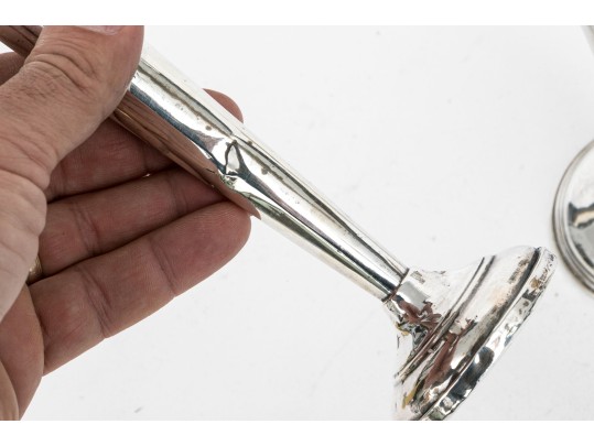 Collection Of Six Vintage Weighted Sterling Silver Candlesticks