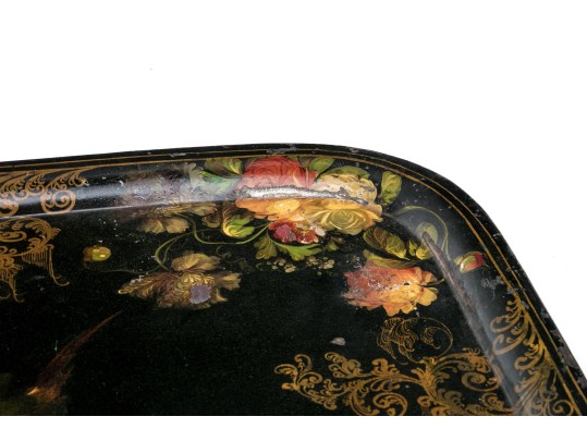 Fine Early 19th Century Floral Decorated Tole Tray 