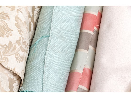 Group Of Rolls Of A Variety Of Quality Upholstery And Drapery Fabrics