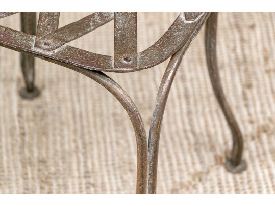 Pair Of Hand Wrought Iron Steel Side Chairs