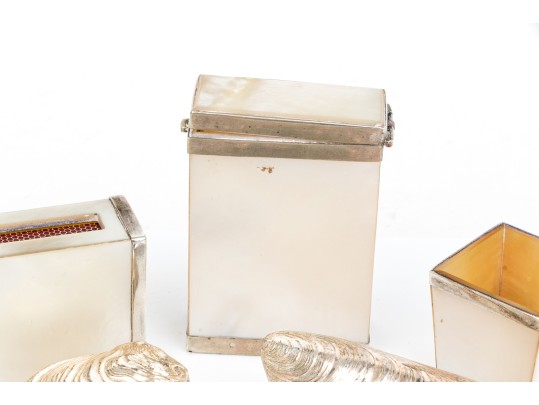 Collection Of Twelve Small Vintage Table Top Items With Boxes And Pin Dishes 