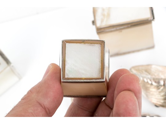 Collection Of Twelve Small Vintage Table Top Items With Boxes And Pin Dishes 