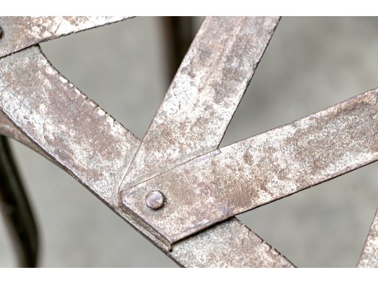 Pair Of Hand Wrought Iron Steel Side Chairs