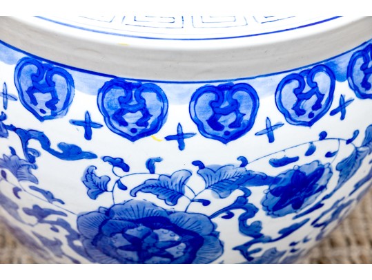 Chinese Blue And White Porcelain Jardiniere, 20th C. 