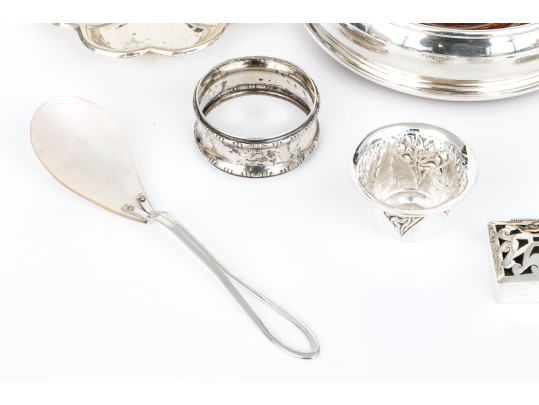 Collection Of Nine Assorted Tabletop Items, Assorted Metals (see Description)