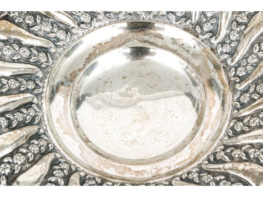 Mid-Century Egyptian .900 Silver Repousse Footed Bowl, 12.39 Ozt.