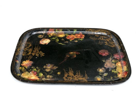 Fine Early 19th Century Floral Decorated Tole Tray 