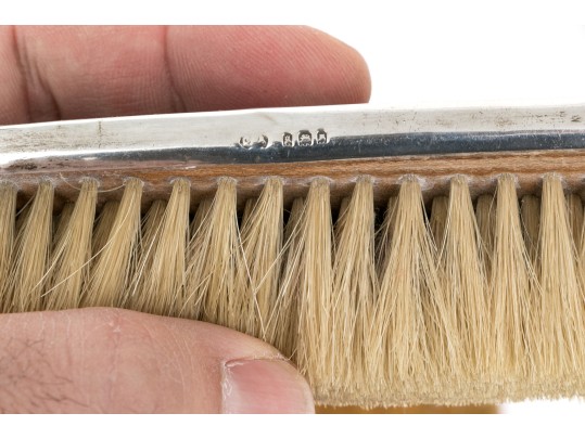 Fine Vintage Assembled Dresser Set With Sterling Silver Mounts 