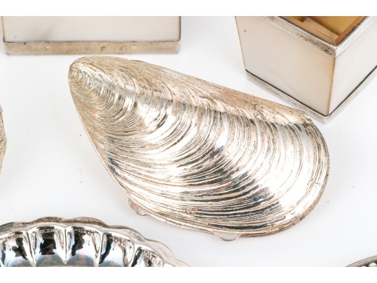 Collection Of Twelve Small Vintage Table Top Items With Boxes And Pin Dishes 