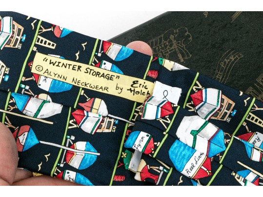 Four Boxed Designer Silk Men's Ties, Alynn Neckwear For Lederer Paris