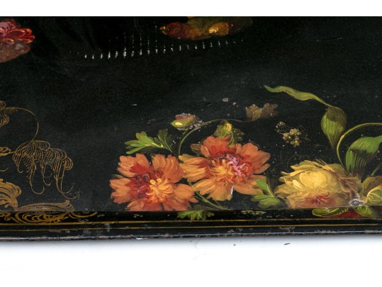 Fine Early 19th Century Floral Decorated Tole Tray 