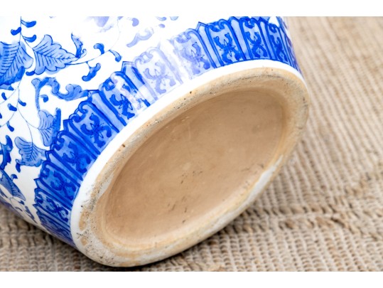 Chinese Blue And White Porcelain Jardiniere, 20th C. 