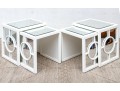 Set Of Four Stylish Mirrored Nesting Tables, Including Two Pairs
