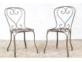 Pair Of Hand Wrought Iron Steel Side Chairs