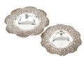 Two Compatible Vintage Egyptian Silver Footed Bowls, 9.87 Ozt. 