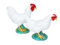 Adorable Pair Of Majolica Naturalistic Models Of Chickens