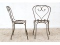 Pair Of Hand Wrought Iron Steel Side Chairs