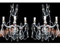 Pair Of Vintage Paint Decorated Metal Sconces