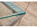 Sleek Chrome And Glass Top 'X' Form Side Table