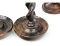 Collection Of 10 Antique Barley Twist Wood Candlesticks
