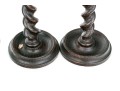 Collection Of 10 Antique Barley Twist Wood Candlesticks
