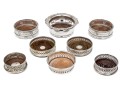Collection Of Eight Fine Silverplate Wine Bottle Coasters