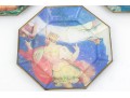 Vintage Set Of Twelve Decoupage Astrological Octagonal Plates